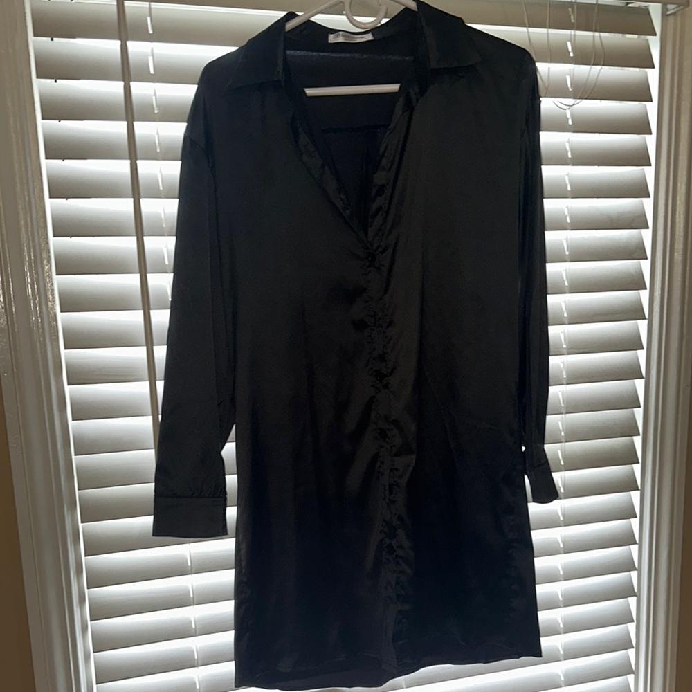 Elegant Black Shirt Dress